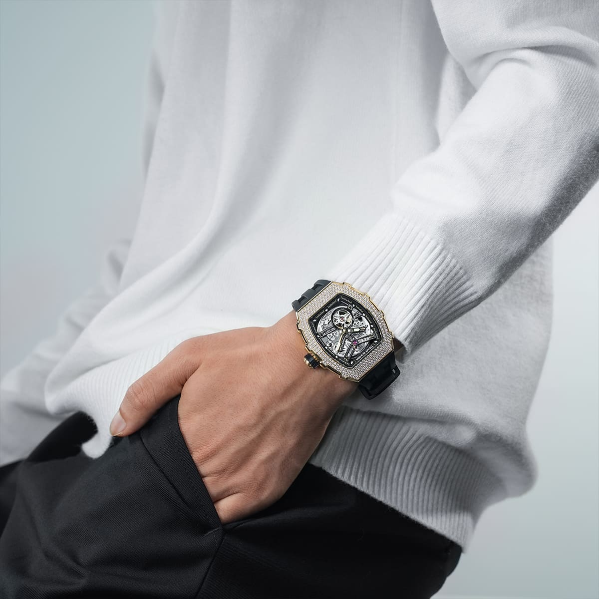 Elemental-Cubic Zirconia Automatic Watch TB8208D - Image 5
