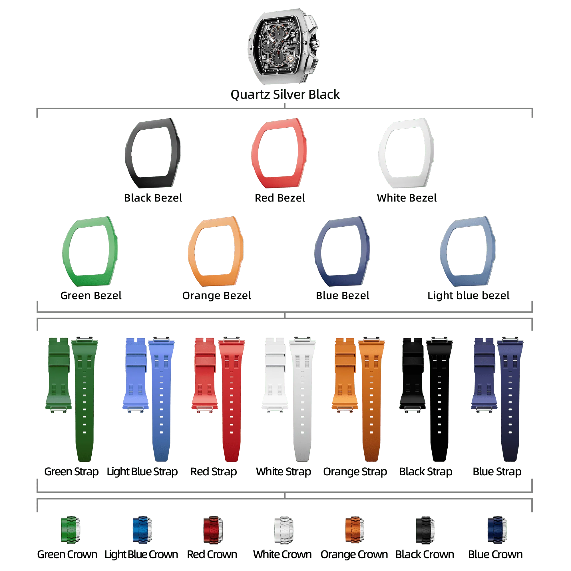 Atomic-Interchangeable Calendar Watch Combo (7-in-1) - Image 4
