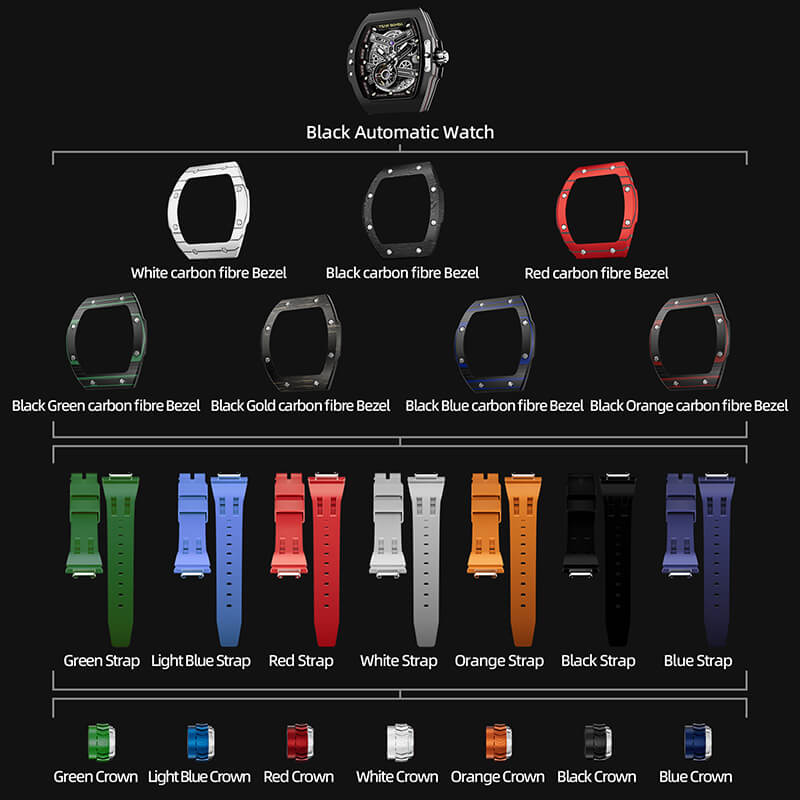 Atomic-Interchangeable Automatic Watch Combo Carbon Fiber - Image 6